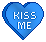 Blue Kiss Me Heart Smileys